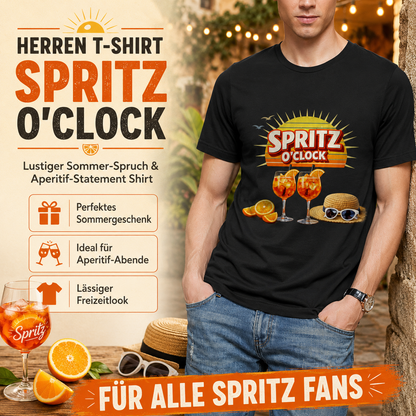 Herren T-Shirt „Spritz O’Clock“ – Lustiger Sommer-Spruch & Aperitif-Statement Shirt