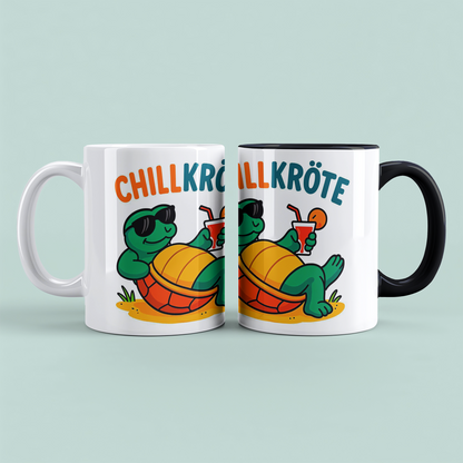 Lustige bedruckte Tasse mit Spruch "CHILLKRÖTE" – Perfekt für das Büro