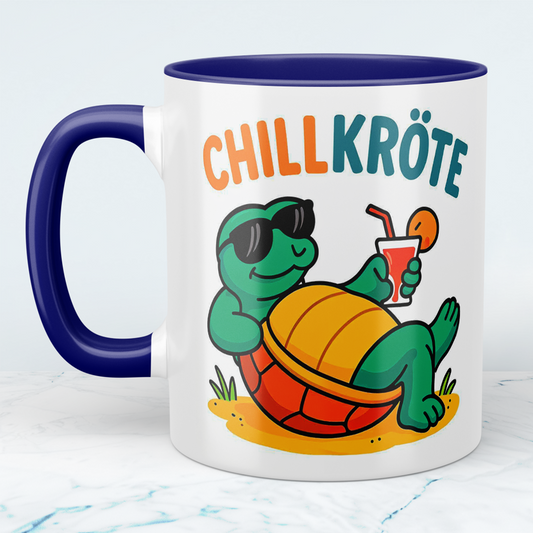 Lustige bedruckte Tasse mit Spruch "CHILLKRÖTE" – Perfekt für das Büro