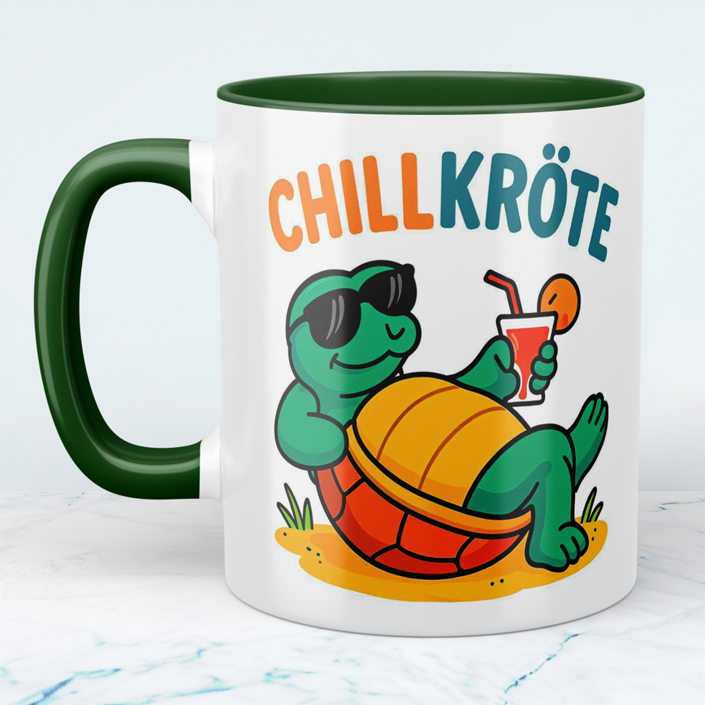 Lustige bedruckte Tasse mit Spruch "CHILLKRÖTE" – Perfekt für das Büro