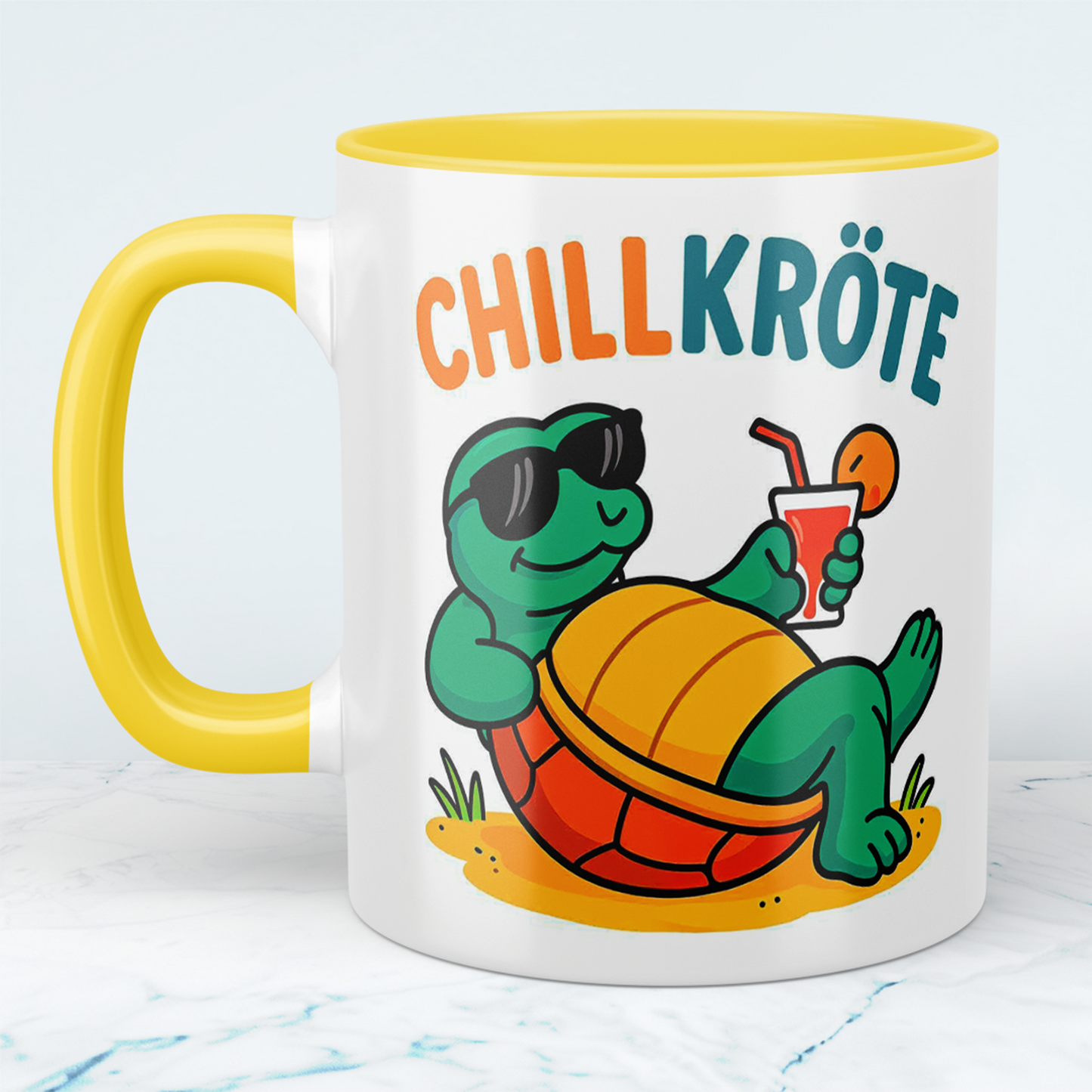 Lustige bedruckte Tasse mit Spruch "CHILLKRÖTE" – Perfekt für das Büro