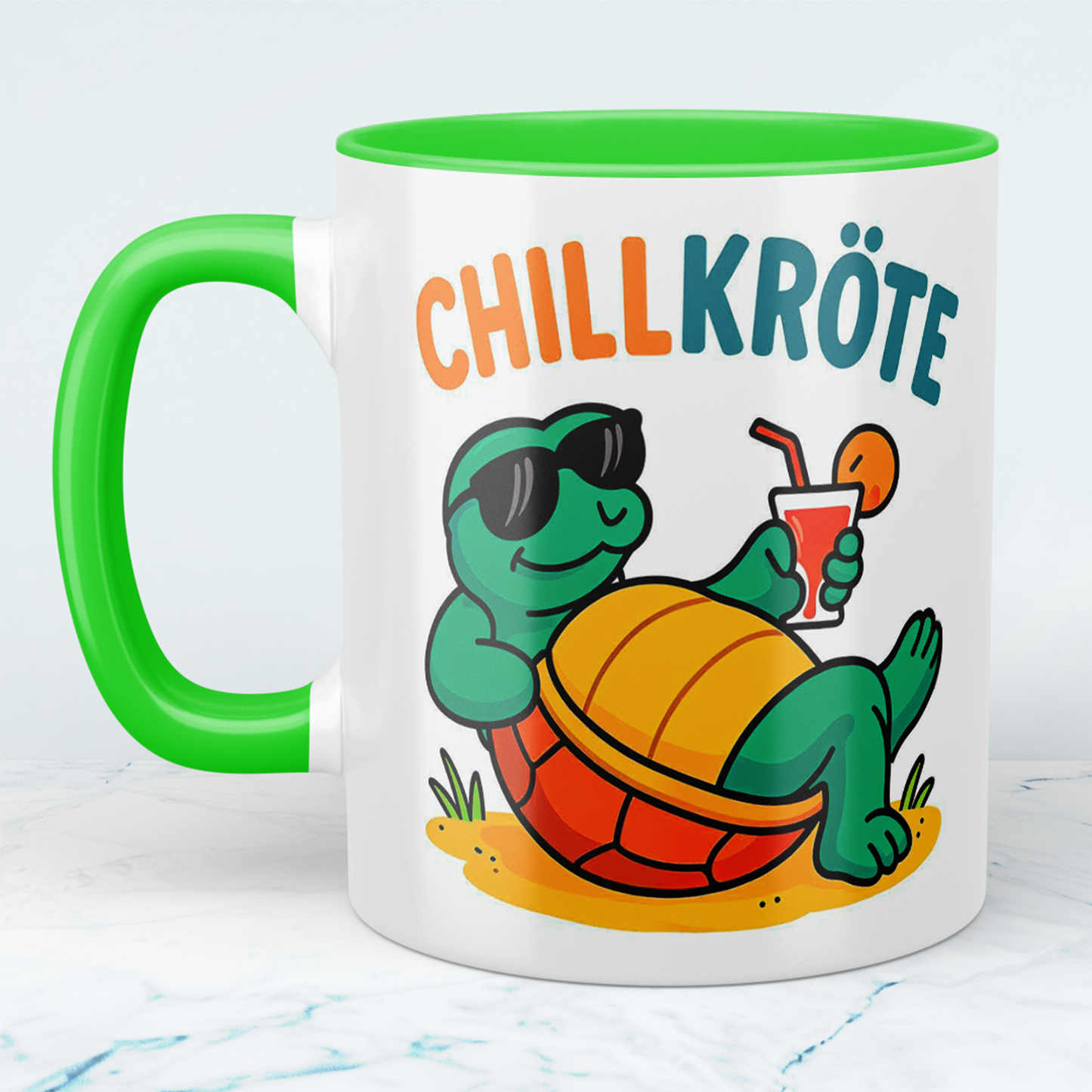 Lustige bedruckte Tasse mit Spruch "CHILLKRÖTE" – Perfekt für das Büro