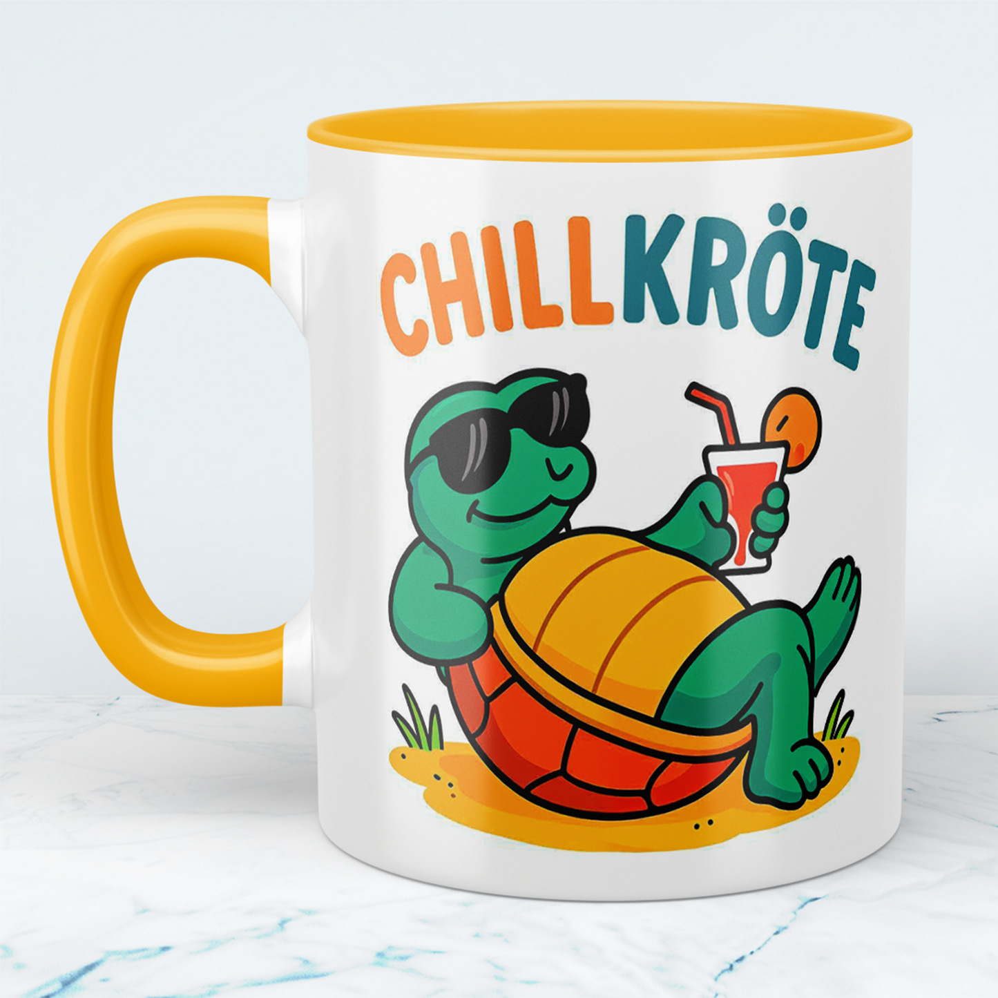 Lustige bedruckte Tasse mit Spruch "CHILLKRÖTE" – Perfekt für das Büro