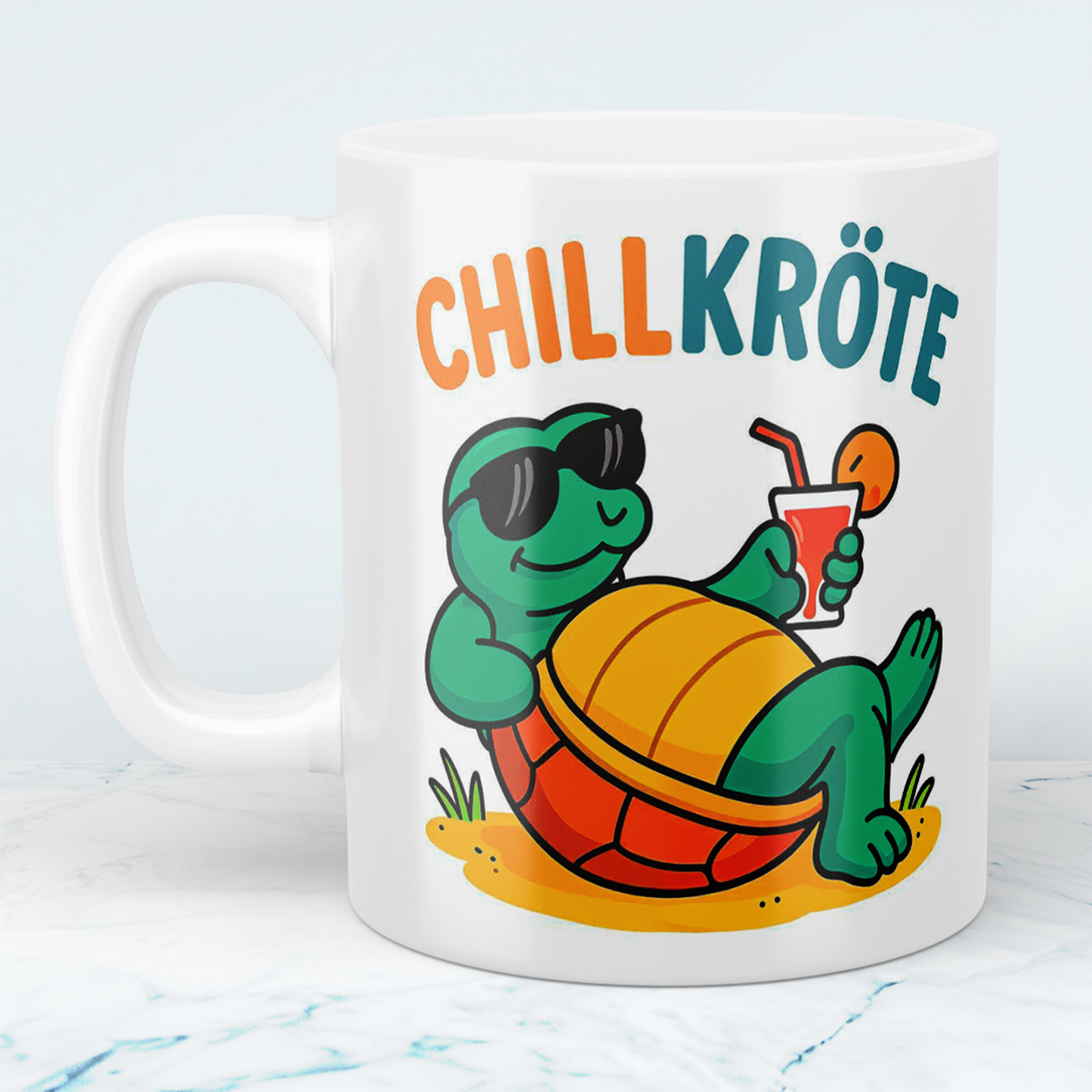 Lustige bedruckte Tasse mit Spruch "CHILLKRÖTE" – Perfekt für das Büro