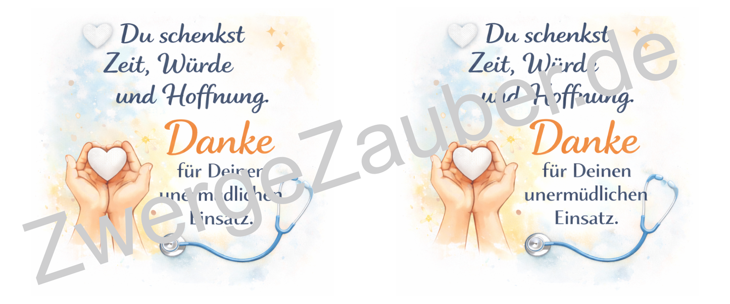 Bedruckte Tasse „Du schenkst Zeit, Würde und Hoffnung“ – Danke Geschenk für Pflegekräfte, Kollegen & Mitarbeiter