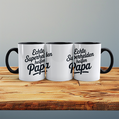 Einzigartige Tasse für Väter – Echte Superhelden heißen Papa – Ideal als Geschenk!