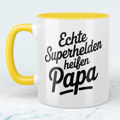 Einzigartige Tasse für Väter – Echte Superhelden heißen Papa – Ideal als Geschenk!