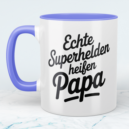 Einzigartige Tasse für Väter – Echte Superhelden heißen Papa – Ideal als Geschenk!
