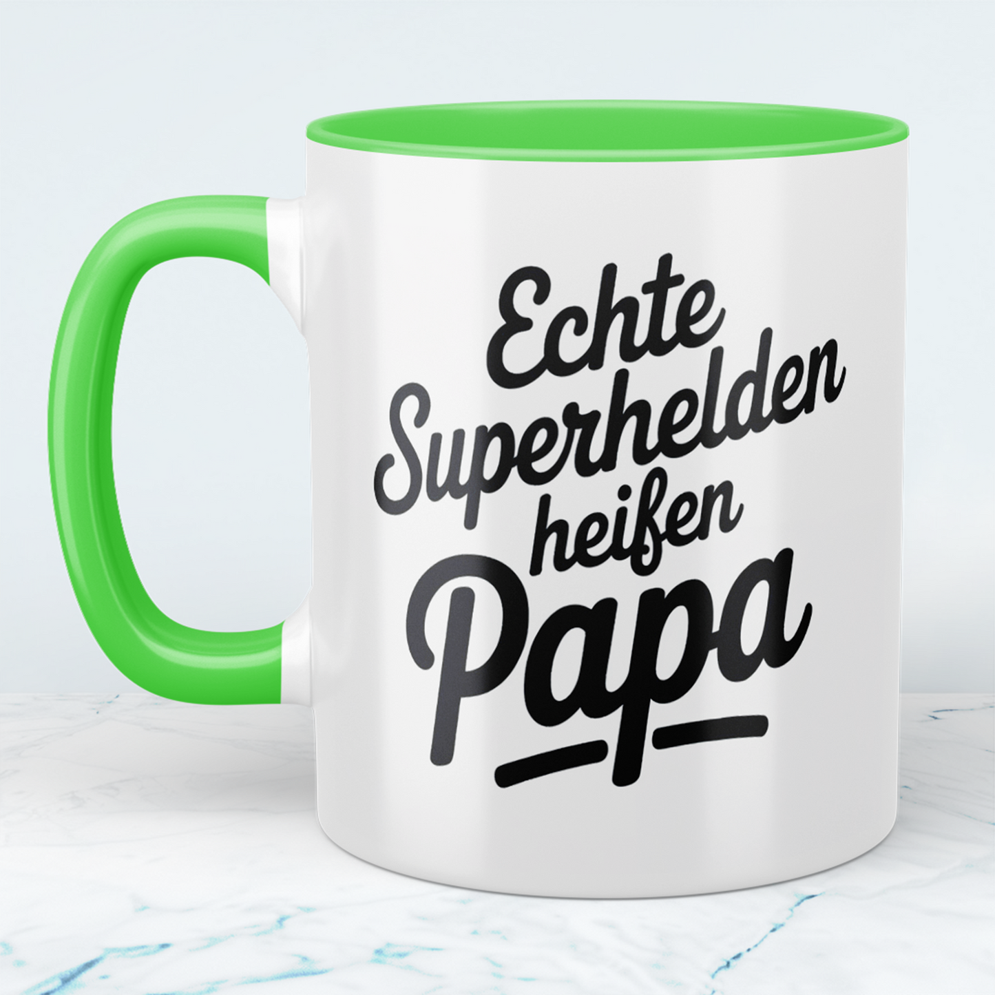 Einzigartige Tasse für Väter – Echte Superhelden heißen Papa – Ideal als Geschenk!