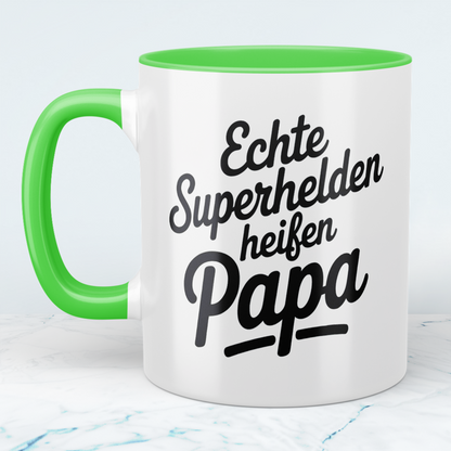Einzigartige Tasse für Väter – Echte Superhelden heißen Papa – Ideal als Geschenk!