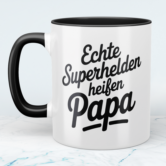 Einzigartige Tasse für Väter – Echte Superhelden heißen Papa – Ideal als Geschenk!