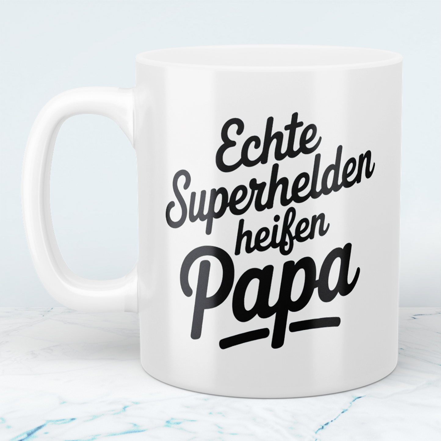 Einzigartige Tasse für Väter – Echte Superhelden heißen Papa – Ideal als Geschenk!