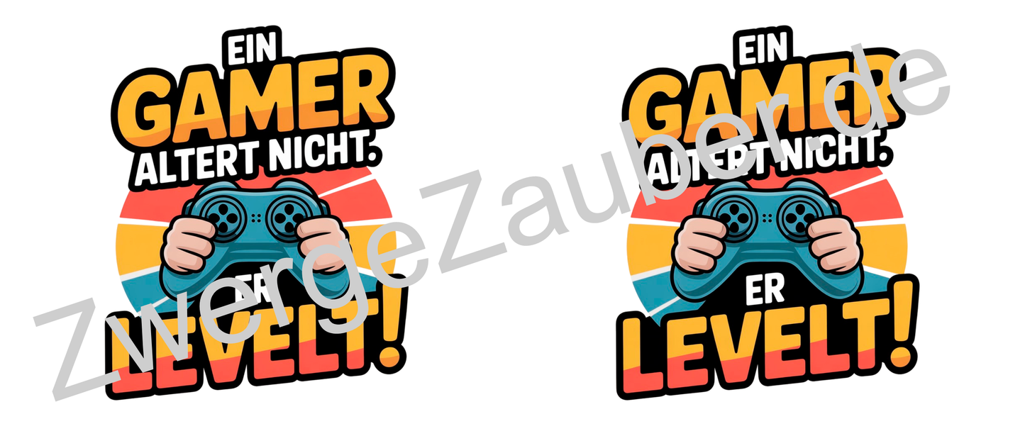 Lustige Gamer Tasse – Ein Gamer altert nicht, er LEVELT! – Geschenk für Zocker & Videospiel-Fans