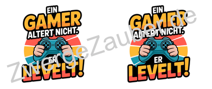 Lustige Gamer Tasse – Ein Gamer altert nicht, er LEVELT! – Geschenk für Zocker & Videospiel-Fans