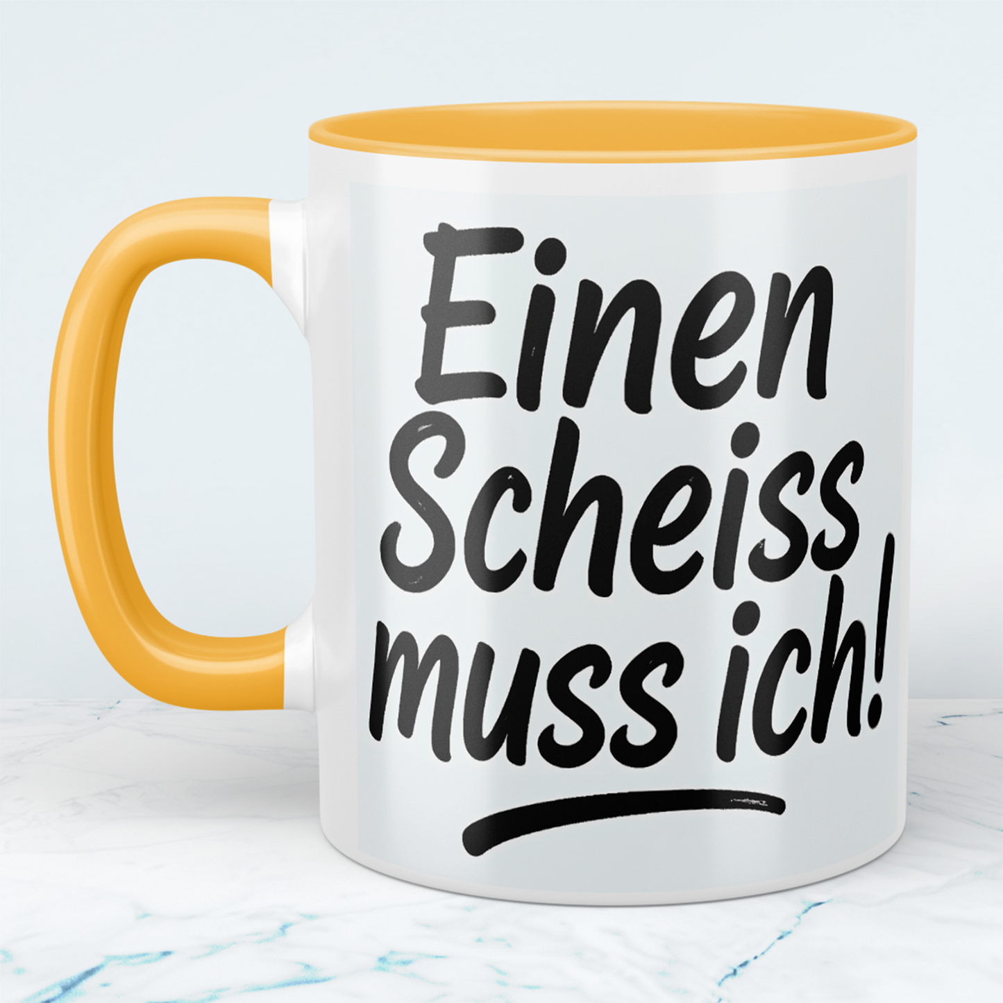 Kaffeepause mit Humor: Bedruckte Tasse 'Einen Scheiss muss ich!