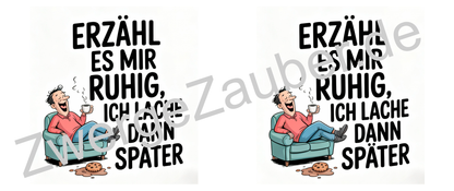 Lachmuskeln anregen: “Erzähl es mir ruhig. Ich lach dann später!” – Humorvolles Geschenk für den Büroalltag