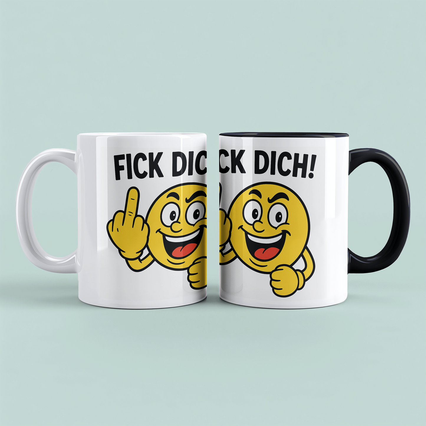 Lustige Tasse mit Spruch „Fick Dich!“ – Freches Geschenk für Arbeit & Freunde