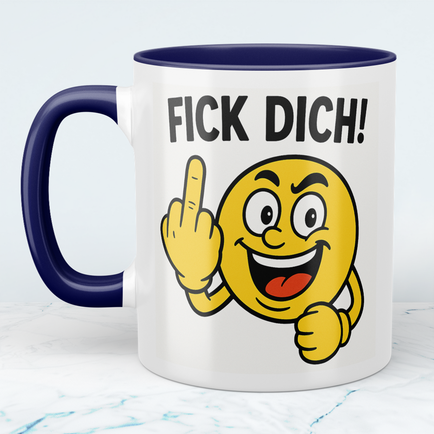 Lustige Tasse mit Spruch „Fick Dich!“ – Freches Geschenk für Arbeit & Freunde