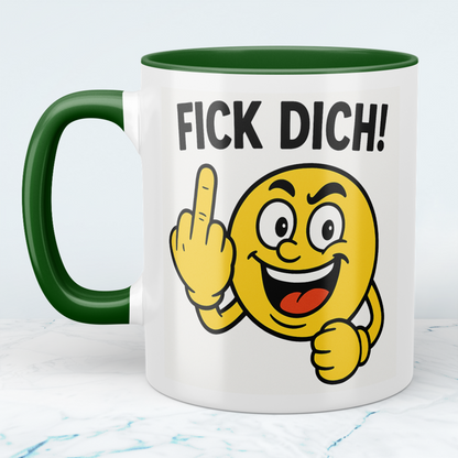 Lustige Tasse mit Spruch „Fick Dich!“ – Freches Geschenk für Arbeit & Freunde