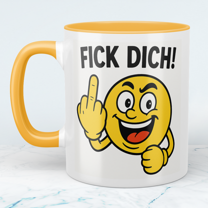 Lustige Tasse mit Spruch „Fick Dich!“ – Freches Geschenk für Arbeit & Freunde