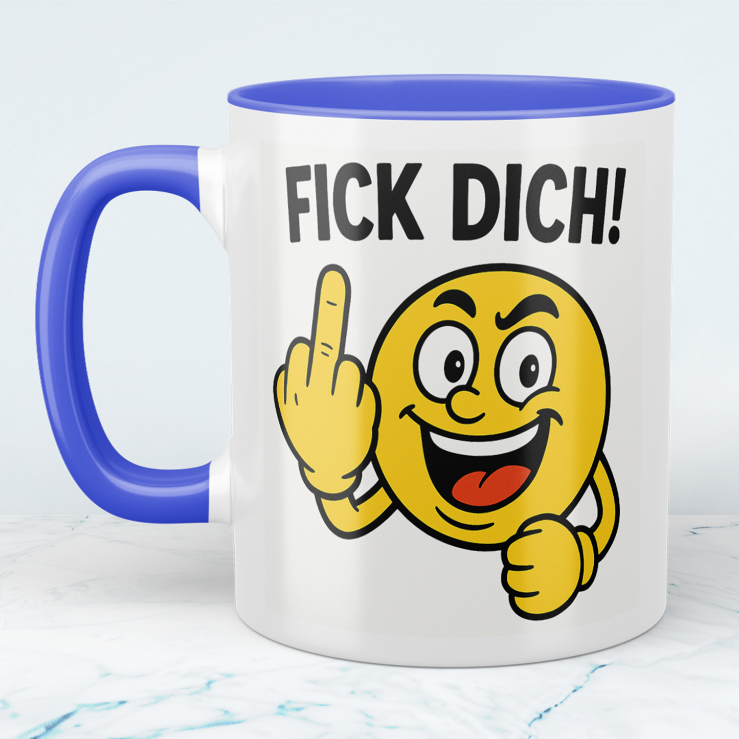 Lustige Tasse mit Spruch „Fick Dich!“ – Freches Geschenk für Arbeit & Freunde