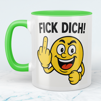 Lustige Tasse mit Spruch „Fick Dich!“ – Freches Geschenk für Arbeit & Freunde