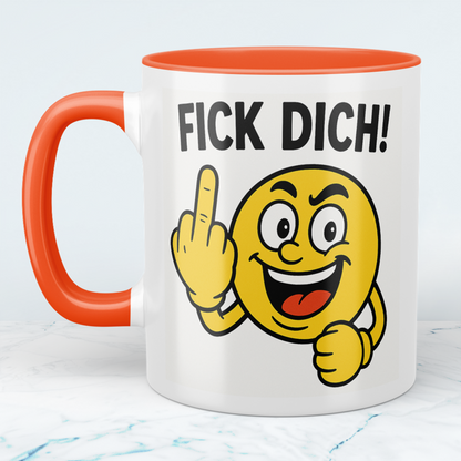 Lustige Tasse mit Spruch „Fick Dich!“ – Freches Geschenk für Arbeit & Freunde