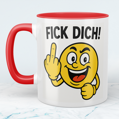 Lustige Tasse mit Spruch „Fick Dich!“ – Freches Geschenk für Arbeit & Freunde