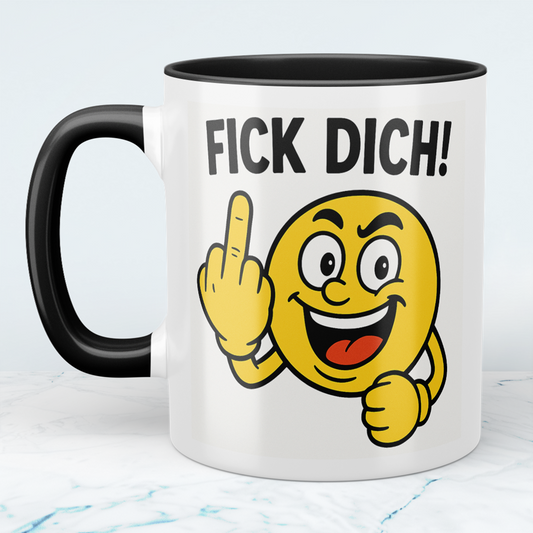 Lustige Tasse mit Spruch „Fick Dich!“ – Freches Geschenk für Arbeit & Freunde