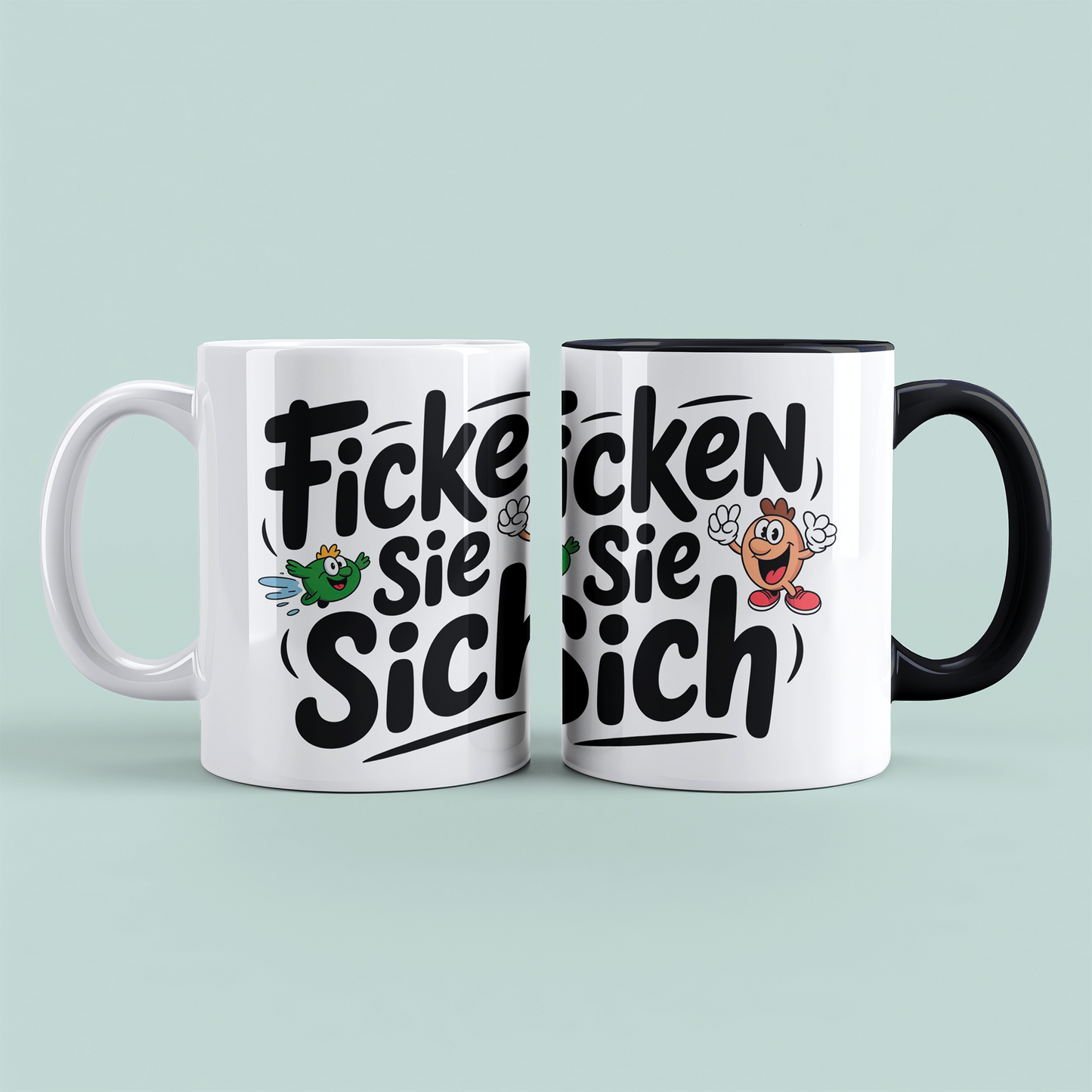 Lustige bedruckte Tasse mit Spruch: Ficken Sie sich! - Perfektes Geschenk für Kollegen und Freunde