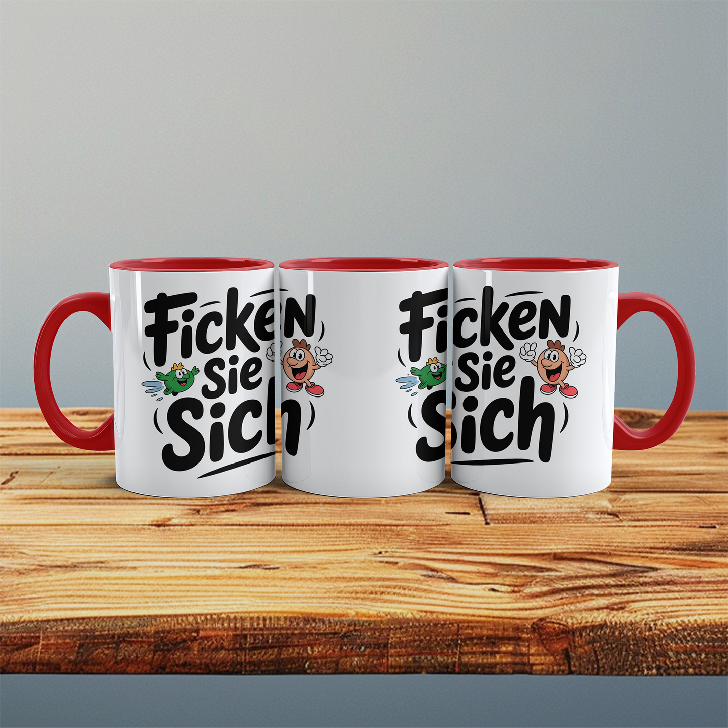 Lustige bedruckte Tasse mit Spruch: Ficken Sie sich! - Perfektes Geschenk für Kollegen und Freunde