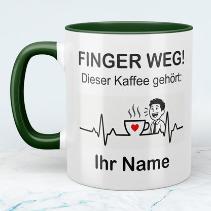 Personalisierte Tasse mit Namen – „Finger weg! Dieser Kaffee gehört [Name]“ – Geschenk für Freunde & Kollegen