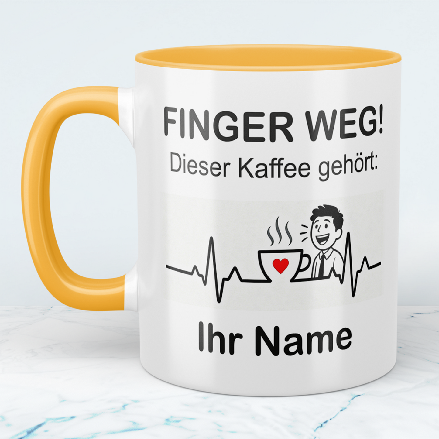 Personalisierte Tasse mit Namen – „Finger weg! Dieser Kaffee gehört [Name]“ – Geschenk für Freunde & Kollegen