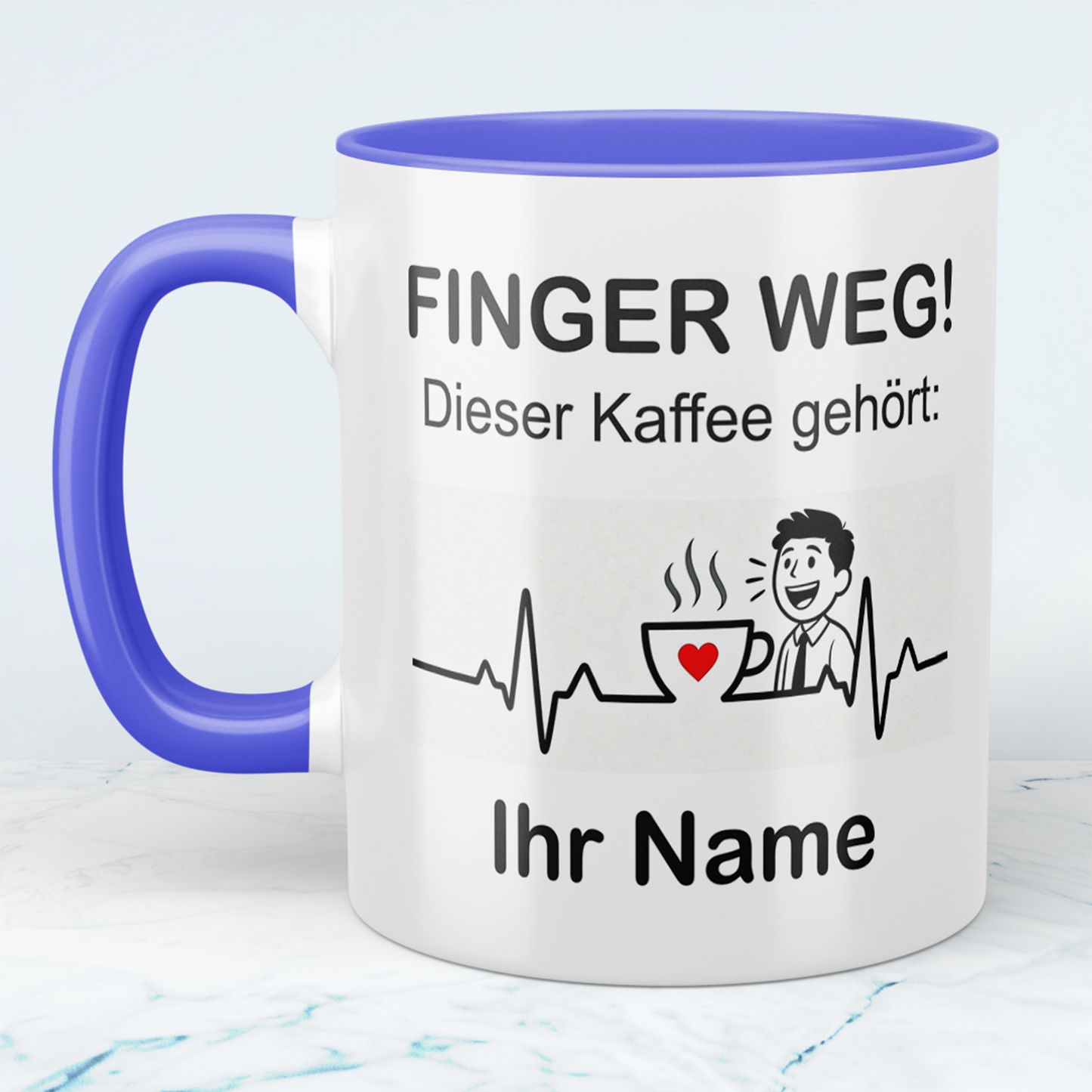 Personalisierte Tasse mit Namen – „Finger weg! Dieser Kaffee gehört [Name]“ – Geschenk für Freunde & Kollegen