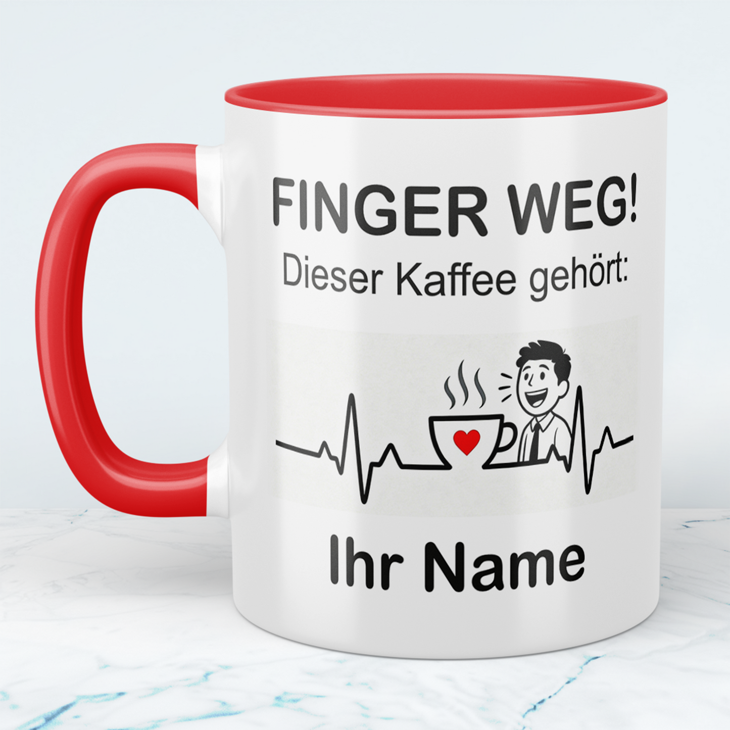 Personalisierte Tasse mit Namen – „Finger weg! Dieser Kaffee gehört [Name]“ – Geschenk für Freunde & Kollegen