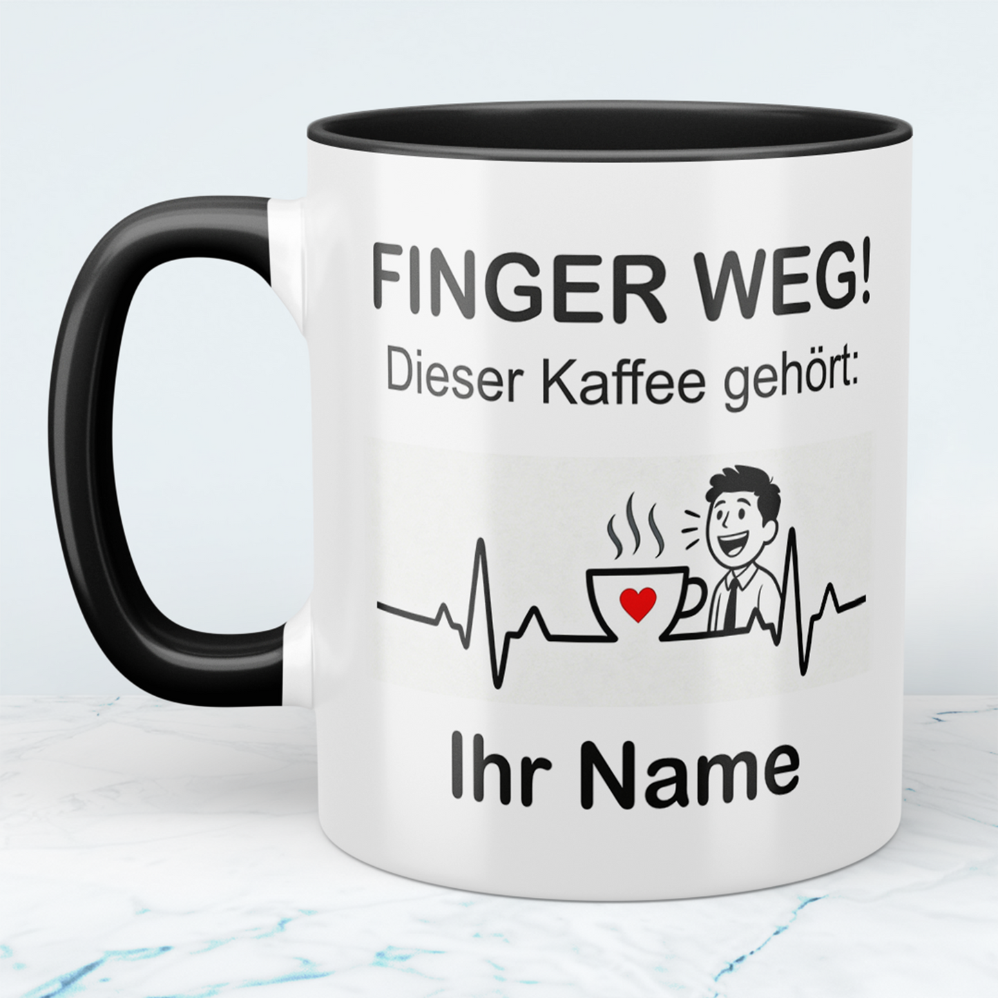 Personalisierte Tasse mit Namen – „Finger weg! Dieser Kaffee gehört [Name]“ – Geschenk für Freunde & Kollegen