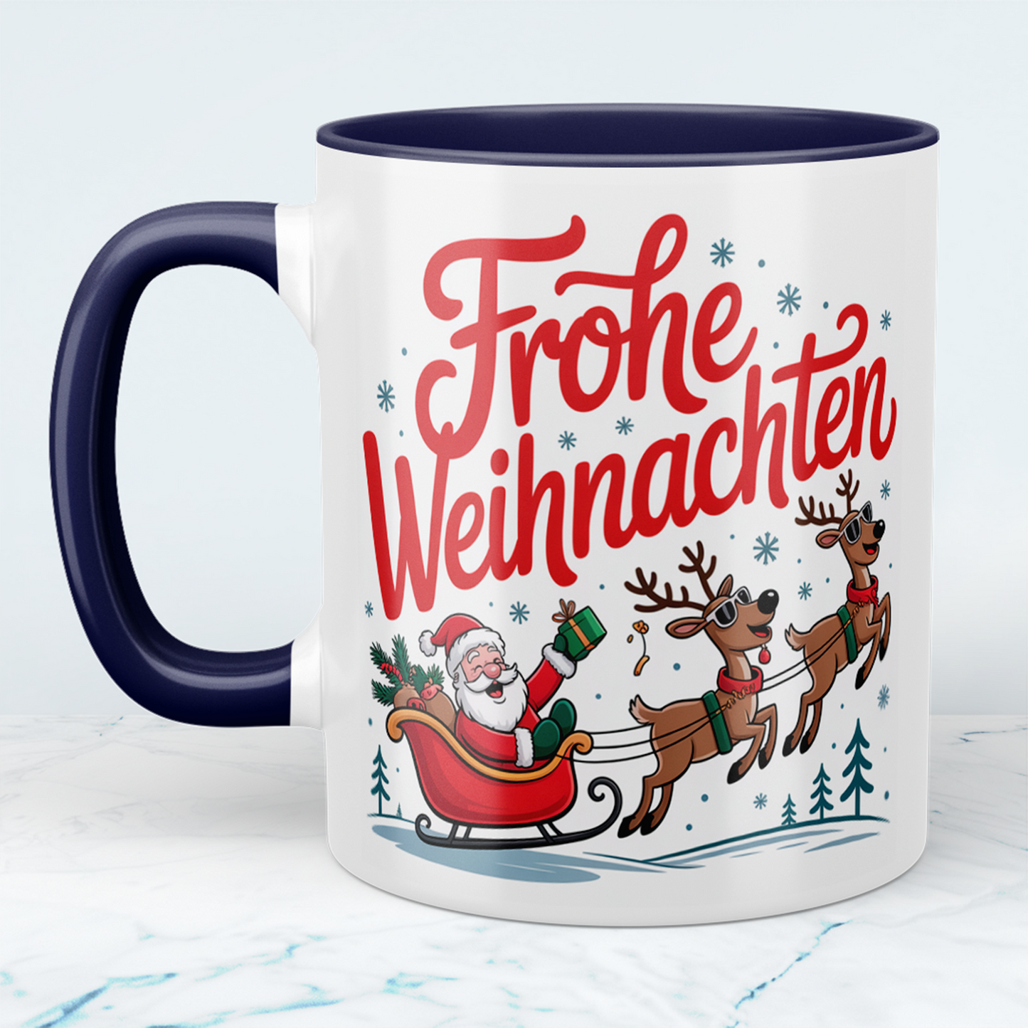 Festliche Weihnachtstasse mit Spruch „Frohe Weihnachten" – ein besonderes Geschenk für die schönste Zeit des Jahres!