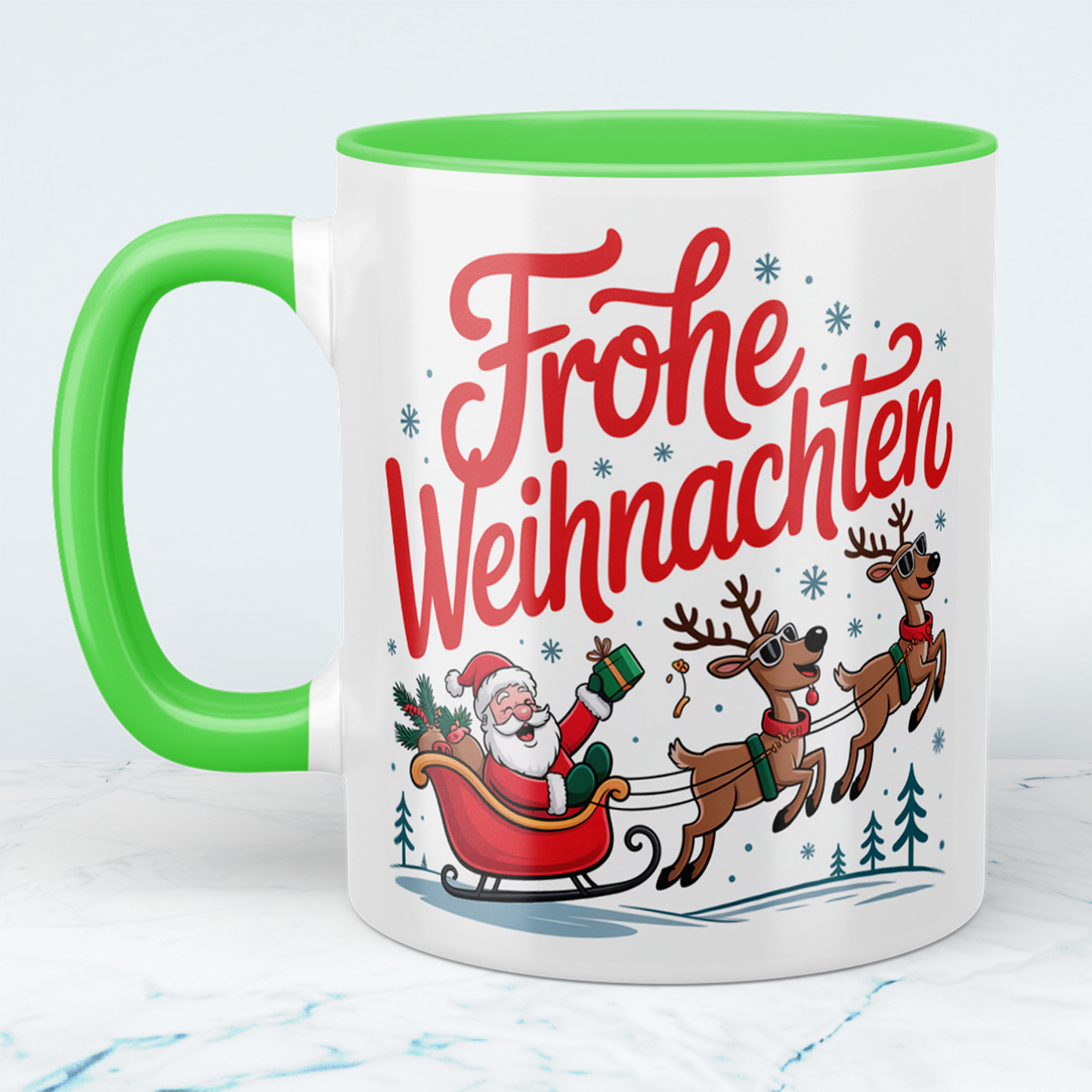Festliche Weihnachtstasse mit Spruch „Frohe Weihnachten" – ein besonderes Geschenk für die schönste Zeit des Jahres!