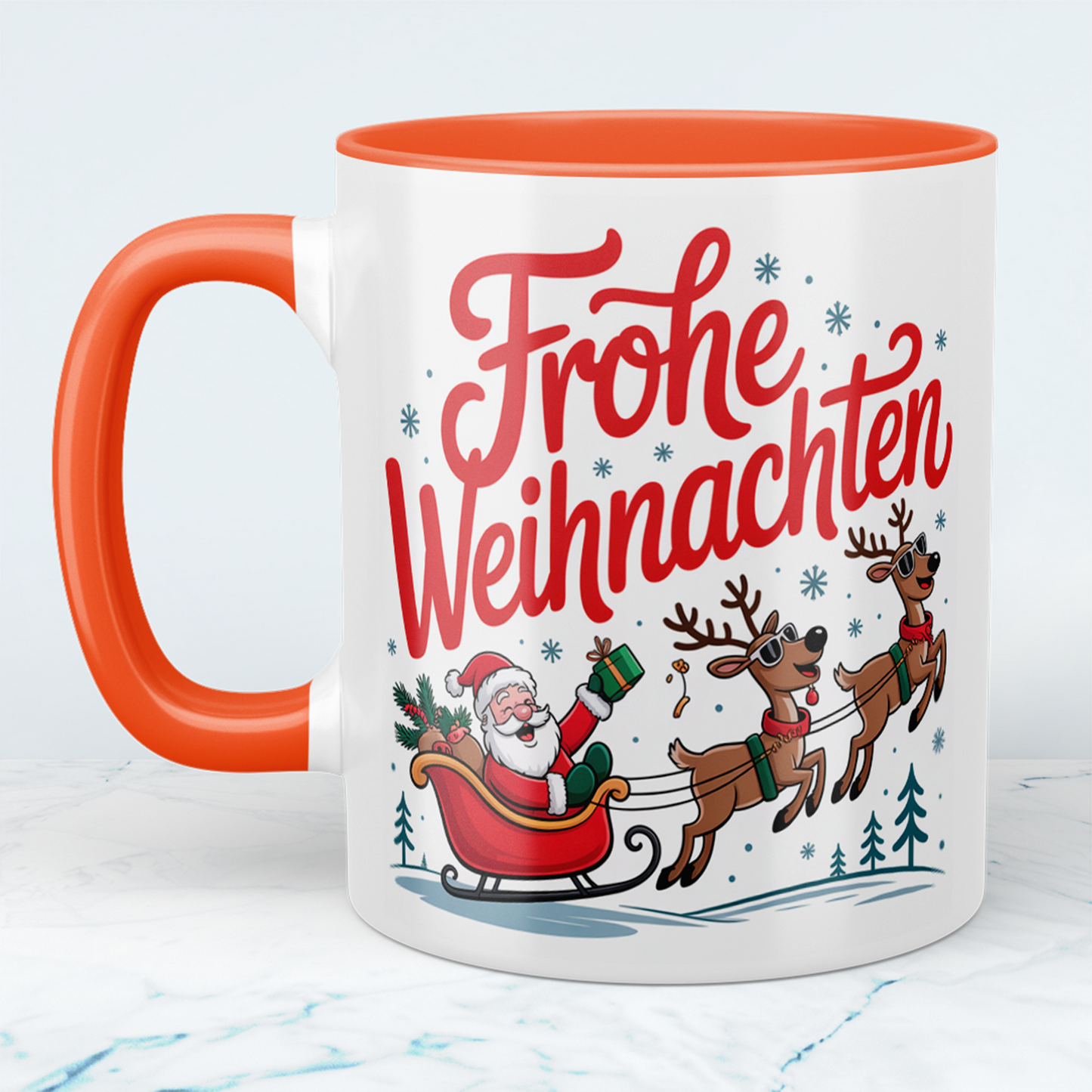 Festliche Weihnachtstasse mit Spruch „Frohe Weihnachten" – ein besonderes Geschenk für die schönste Zeit des Jahres!