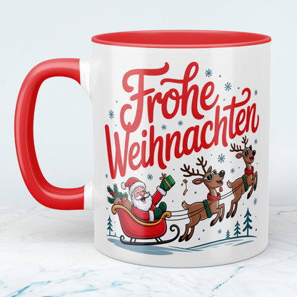 Festliche Weihnachtstasse mit Spruch „Frohe Weihnachten" – ein besonderes Geschenk für die schönste Zeit des Jahres!