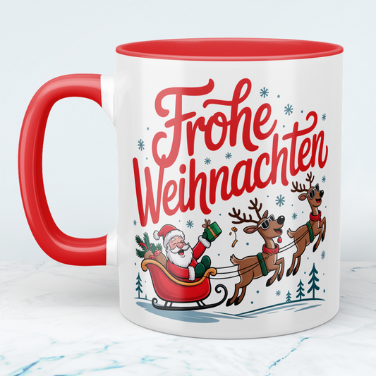 Festliche Weihnachtstasse mit Spruch „Frohe Weihnachten" – ein besonderes Geschenk für die schönste Zeit des Jahres!