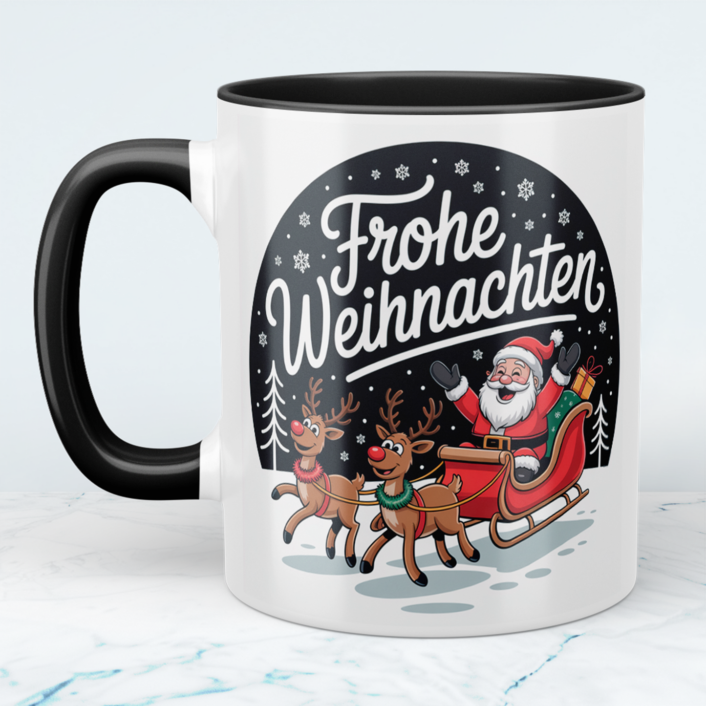 Wunderschöne Weihnachtstasse mit dem Spruch „Frohe Weihnachten“ – ein ideales Geschenk für die Feiertage!