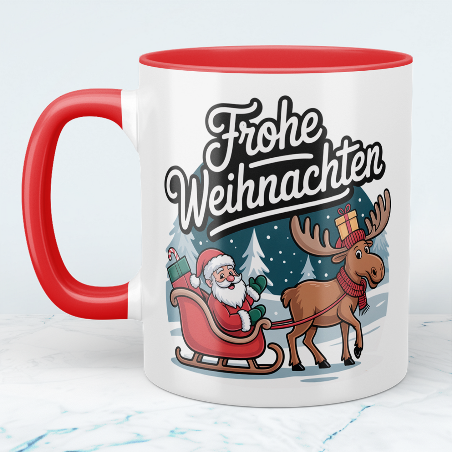 Frohe Weihnachten! Handgemachte Weihnachtstasse mit liebevollem Spruch – perfektes Geschenk für deine Liebsten!