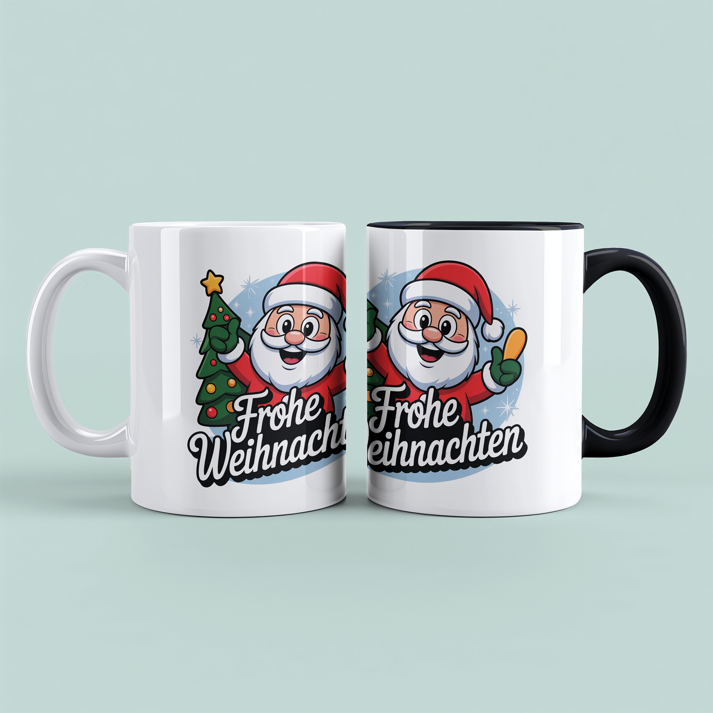 Bedruckte Weihnachtstasse mit Motiv – Frohe Weihnachten, ideale Geschenkidee
