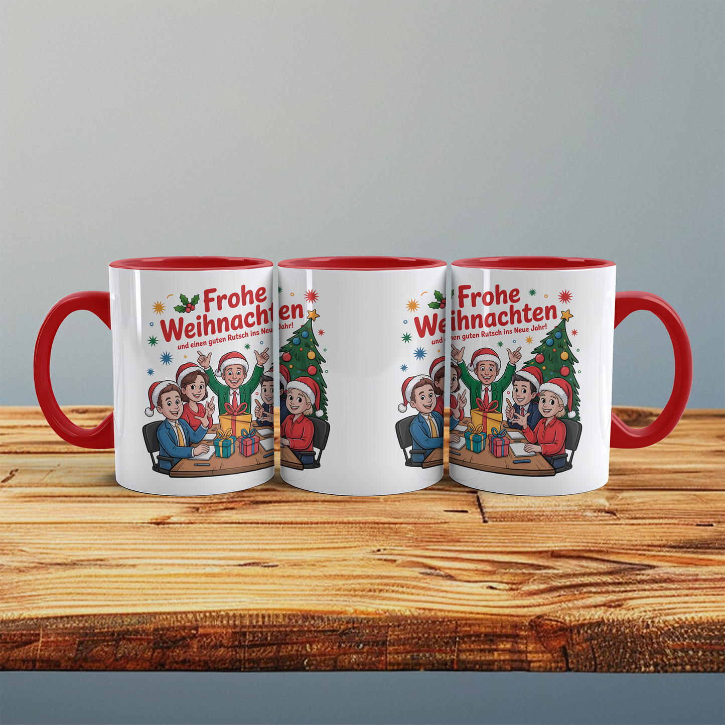 Weihnachtstasse Frohe Weihnachten & guten Rutsch – Geschenkidee für Freunde, Kollegen, Büro & Teams!