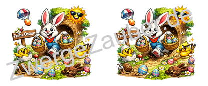 Ostern Tasse „Frohe Ostern“ mit Osterhase & Ostereiern – Oster Geschenk für Kinder & Familie
