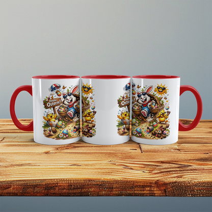 Frohe Ostern Tasse mit Osterhase & Küken – Lustiges Ostergeschenk für Kinder & Familie