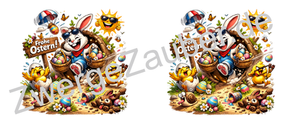 Frohe Ostern Tasse mit Osterhase & Küken – Lustiges Ostergeschenk für Kinder & Familie