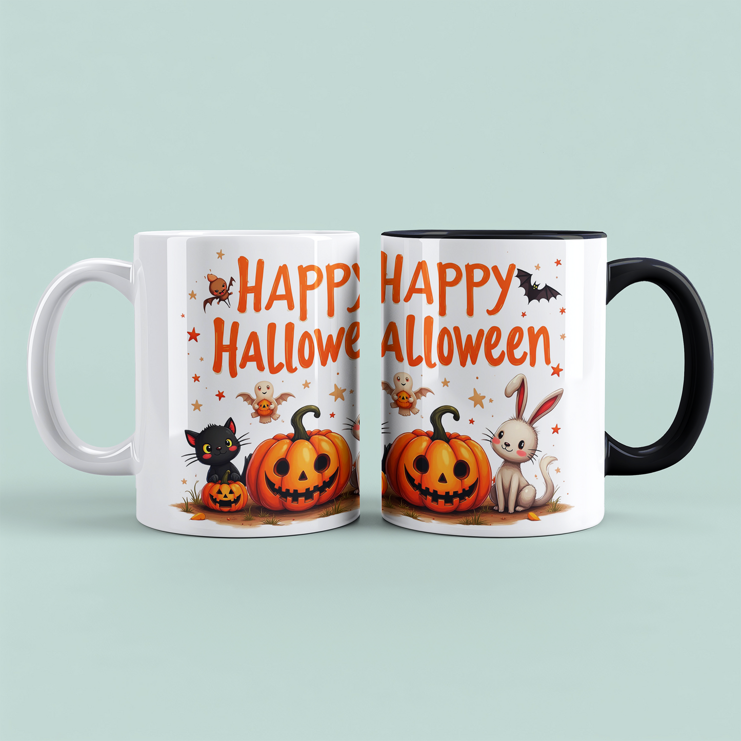 Lustige, bedruckte Tasse für Happy Halloween – Perfektes Geschenk mit fröhlichen Kürbis-Motiven!