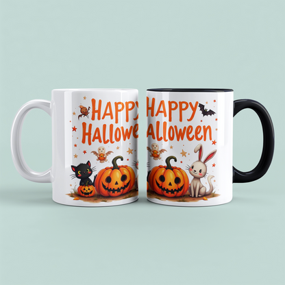 Lustige, bedruckte Tasse für Happy Halloween – Perfektes Geschenk mit fröhlichen Kürbis-Motiven!